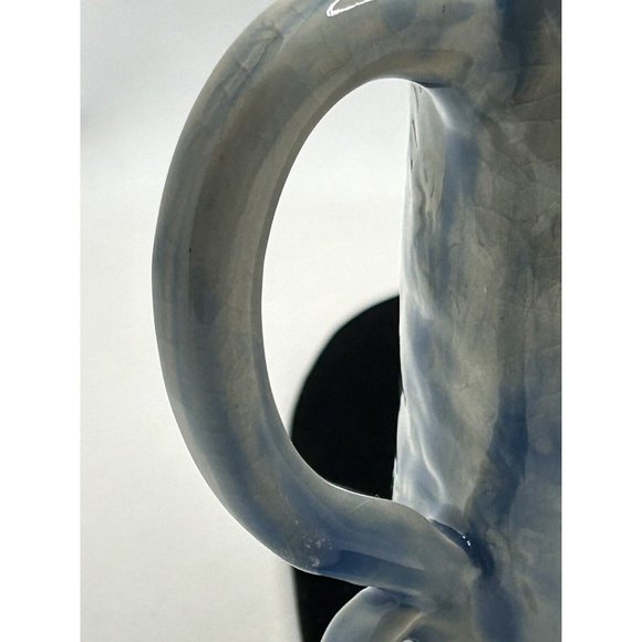 mug pottery hummingbird Butterflies Blue Floral Signed Yaz - Picture 15 of 15